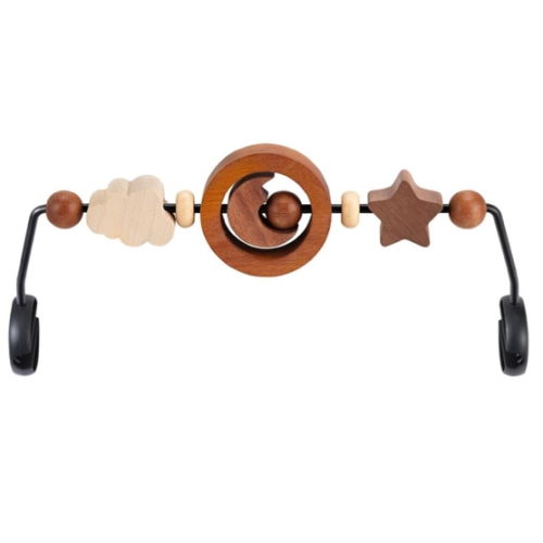 Toy Bar Compatible with Baby Bjorn Bouncer Toy Bar for Baby Bouncer, Durable Wooden Baby Bouncer Toy Bar Attachment, Rotatable Baby Sensory Toy (Natural Wood Colors)
