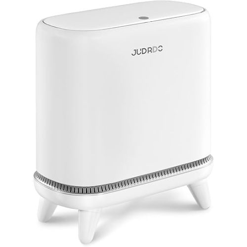 Bathroom Trash Can with Lid, Vacuum Adsorption Small Garbage Can 3.2 Gallon Press Top Lid Trash Bin with Legs Waterproof Waste Basket for Bathroom Bedroom Office Home RV