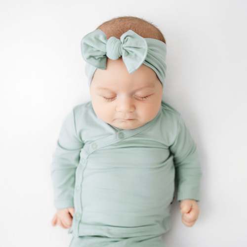 Knotted Bow Headband in Sage