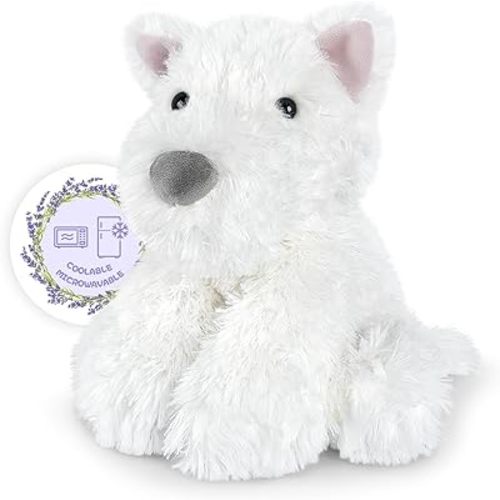Coolable & Heatable West Highland White Terrier Dog Stuffed Animals for Kids & Adult, Westie Puppy Plush Toys Microwavable Heating Pad for Soothing & Period, Lavender Plushies for Anxiety