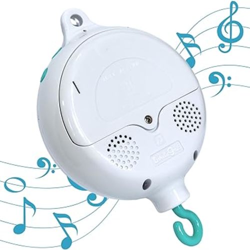 Crib Mobile Motor - Baby Mobile Spinner Box with 3 Modes (Turn & Music, Turn Only, Music Only) Plays 12 Piano Lullabies (30 Min Auto Off) - Holder for DIY Clamp Mobile