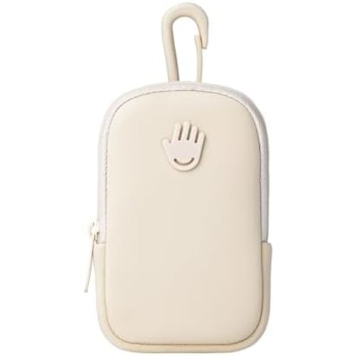 Touchette Zippered Pouch, Attachable Fashion Accessory with Snap Hook for Touchland Hand Sanitizer 1FL OZ., Ivory