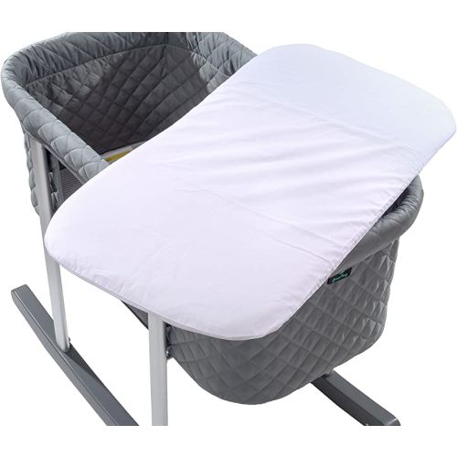 Green Frog Lily Pod Bassinet Replacement Sheets (White, 1 Waterproof & 1 Cotton)