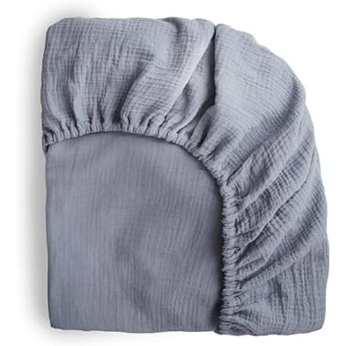 mushie Mini Extra Soft Muslin Fitted Crib Sheet | 24"x 38" (Tradewinds)
