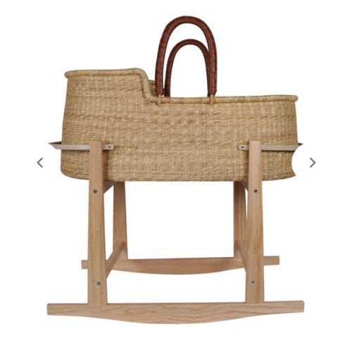 Bassinet and Stand- Natural Pine