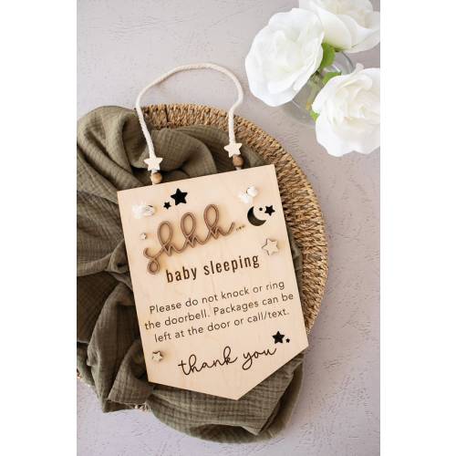 Shhh Baby Sleeping Door Sign Baby Sign Privacy Sign - Etsy