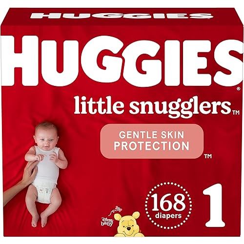 Huggies Little Snugglers Baby Diapers, Size 1, Mega Colossal, 168 Ct (Packaging may vary)