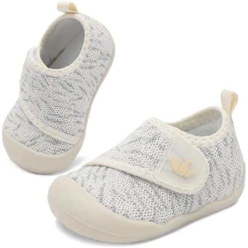 FEETCITY Baby First Walking Shoes Wide Baby Shoes Infant Sneakers Newborn Crib Shoe Barefoot Lightweight Slip On Shoe