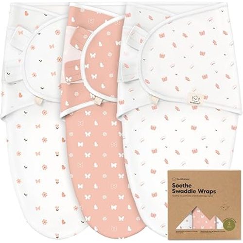 3-Pack Organic Baby Swaddle Sleep Sacks - Newborn Swaddle Sack, Ergonomic Baby Swaddles 0-3 Months, Swaddles for Newborns, Baby Sleep Sack, Baby Swaddle Blanket Wrap,Baby Essentials(Butterflies)