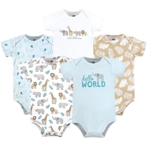 Hudson Baby Unisex Baby Cotton Bodysuits 5-pack
