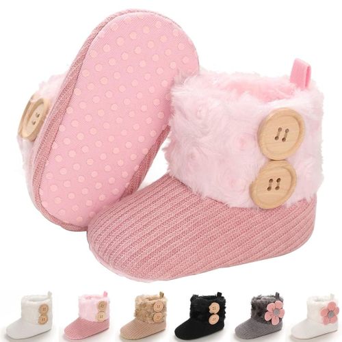 E-FAK Baby Boy Girl Boots Newborn Shoes Winter Snow Bowknot Anti-Slip Soft Sole Warm Infant Toddler Prewalker Booties