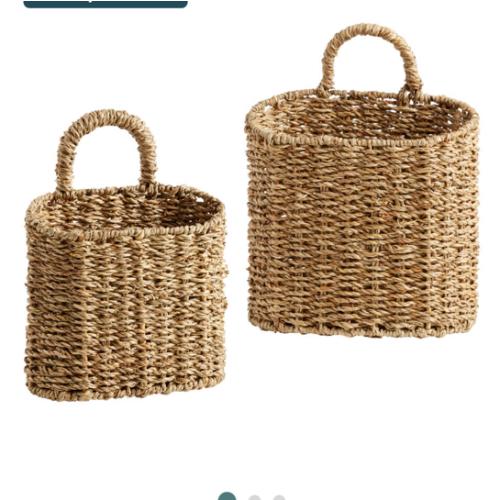 Trista Natural Seagrass Hanging Wall Basket - World Market