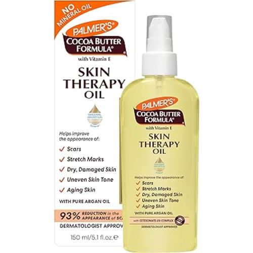 Palmer's Cocoa Butter Formula Skin Therapy Moisturizing Body Oil with Vitamin E & Pure Argan Oil, Deep Body Moisturizer for Dry, Damaged Skin, 5.1 Ounces