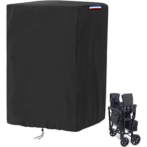 Wagon Cover Compatible with Wonderfold Wagon W4 Original(Cover Only),Waterproof 420D Wagon Cover for Wonderfold 4 Seater Wagon Stroller with Handle Adjustable Drawstring-29 L x 19" W x 43" H