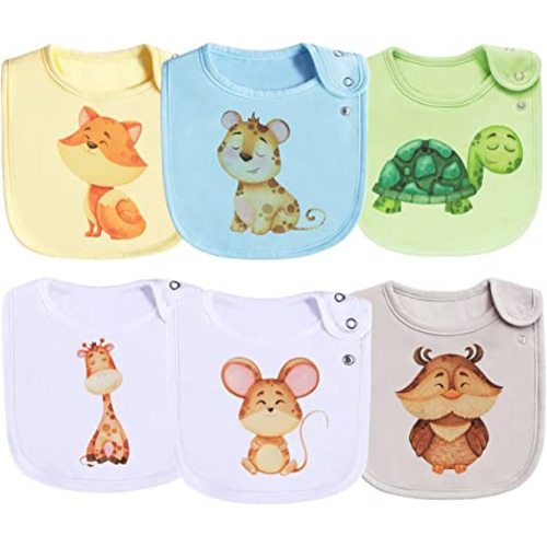 Maiwa Cotton Waterproof Baby Bibs for Girls Boys Unisex for Drooling Drooler Teething with Snaps,Oeko-TEX Certified Print