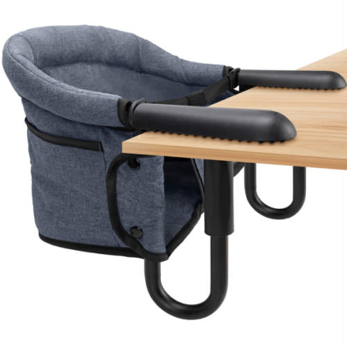 Hook On High Chair - Portable & Foldable for Babies 6-36 Months, Family & Travel Use with Carry Bag (Grey)
