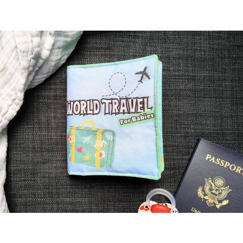 World Travel Soft Baby Book - Handmade Travel Baby Book -Travelling Baby Book - Baby Shower Gift for Travellers - Baby Book for Carry On