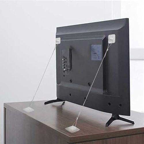 6 Pairs Adjustable TV Safety Straps 39" No Drill Furniture Anchors for Baby Proofing Self-Adhesive Securing Wall Anchors Prevent Falling Anti Tip Cabinet Computer Bookshelf Straps