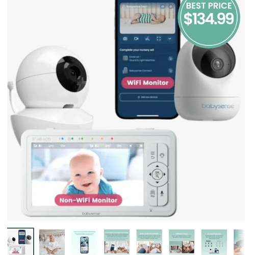 Babysense 3 MP/HD Dual Video Baby Monitor Bundle