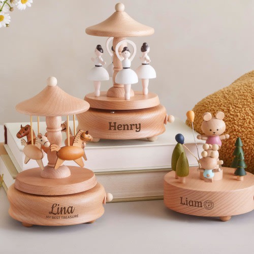 Personalized Wooden Music Box, Keepsake Gift for Kids, Baby Shower Gift, Birthday Gift for Kid, Newborn Gift, Engraved Name Music Box