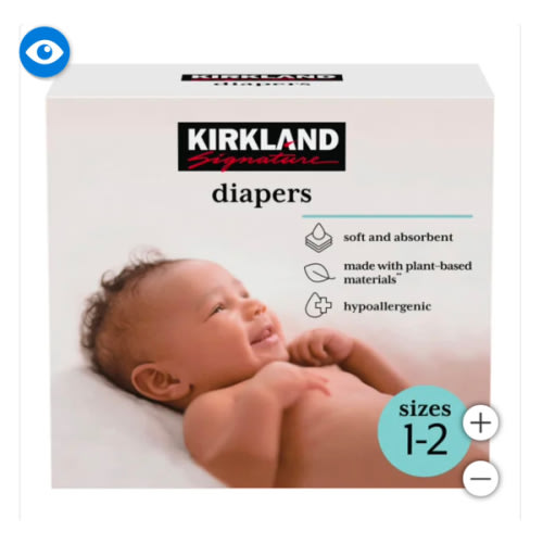 Kirkland Signature Diapers Sizes 1-2