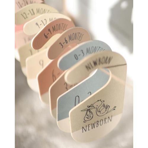 Baby Clothes Dividers For Closet - Wooden Baby Clothes Organizer Dividers for Boy & Girl, 8 Baby Closet Dividers by Size - Ideal Clothing Organizers