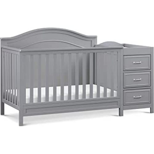 DaVinci Charlie 4-in-1 Convertible Crib and Changer Combo in Grey