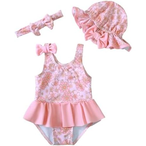 Saeaby Toddler Baby Girl Swimsuit Ruffled Bikini Tankini Swimsuit Infant Swimwear One Piece Bathing Suits for Girls