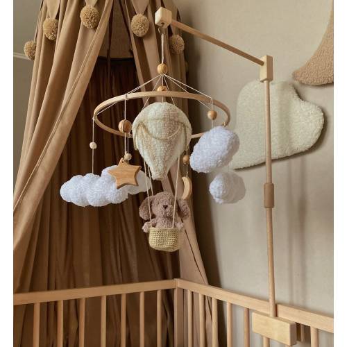 dog balloon hanging mobile Mobile bebe Nursery mobile New mom gift basket Crochet baby mobile woodland mobile