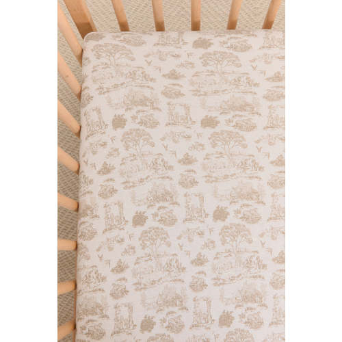 Ecru Toile Crib Sheet