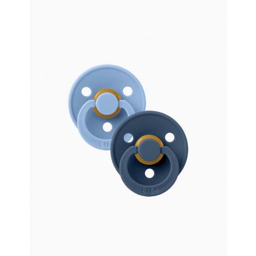 BIBS Colour Pacifiers 2-Pack in Sky Blue/Steel Blue