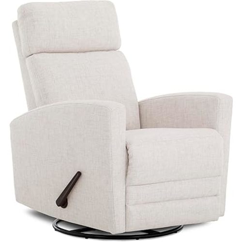 Chatham Basic Nursery Rocking Glider in Ecru, 360° Swivel Motion, FSC Certified, Greenguard Gold & JPMA Certified Nursery Glider, Three Rocking Modes Nursery Glider Recliner