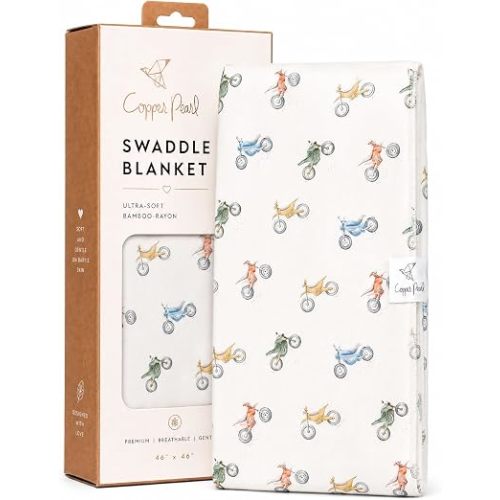Copper Pearl Swaddle Blankets for Newborns | Soft Stretchy Receiving Blankets for Boys and Girls | Large 46 x 46 Inch Baby Blankets | Lightweight and Breathable Swaddles | Ryder