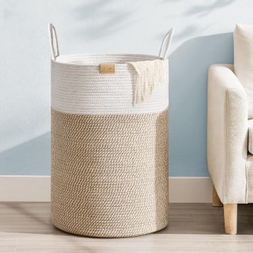 Laundry Hamper 62L,Large Laundry Basket for Clothes,Decorative Storage Basket for Blankets