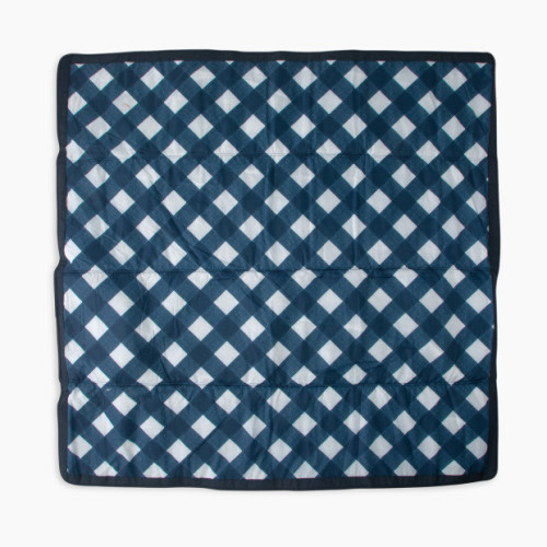 Little Unicorn Outdoor Blanket - Navy Plaid, 5 X 5 Ft