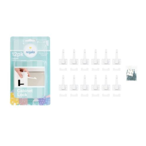 Regalo Home Safety Cabinet Drawer Latch - 12pk