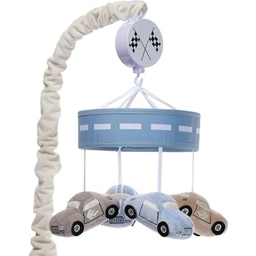 Lambs & Ivy Little Racer Musical Car/Transportation Baby Crib Mobile Soother Toy