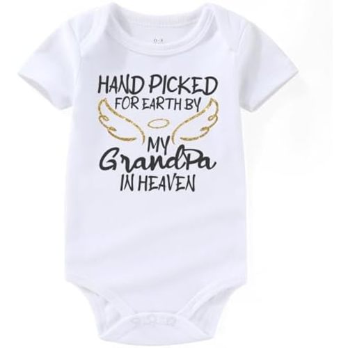 shlrzy handpicked for earth by my gandma grandpa in heaven pregnancy announcement for grandparents baby bodysuit