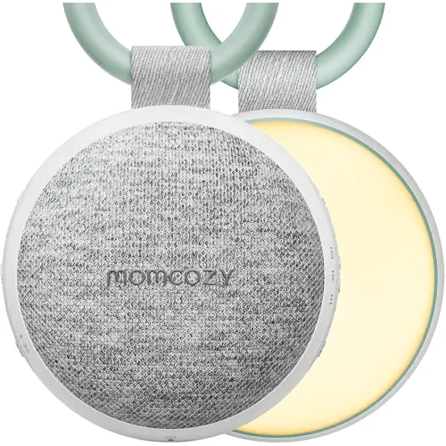 Momcozy Portable Sound Machine with Night Light, White Noise Sound Machine for Baby, 20 Soothing Sounds, Sound Therapy, Long-Lasting Power, Timer, Clips on Stroller, Baby Shower Gifts