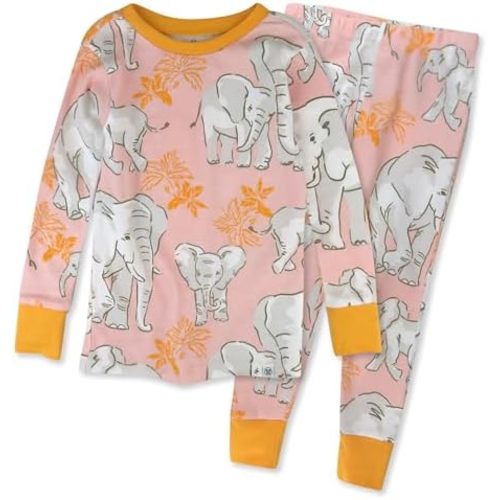 HonestBaby 2-Piece Pajamas Sleepwear Pjs 100% Organic Cotton for Baby, Toddler, Kids, Girl