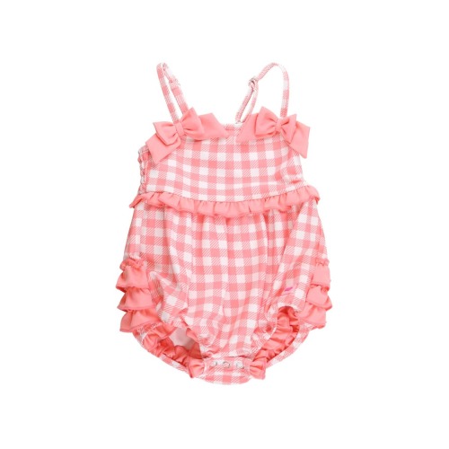 UPF50+ One Piece Bow Bubble Romper Swimsuit, 0-3M