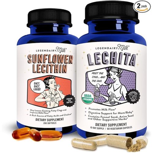 Legendairy Milk Sunflower Lecithin + Lechita - Breastfeeding Supplements for Milk Supply Increase and Clogged Milk Ducts - Lactation Supplement for Milk Flow and Boost Milk Production