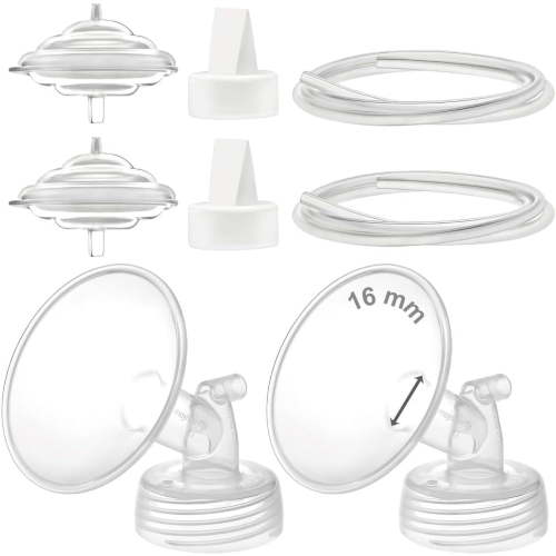 Maymom 16 mm Flanges, Duckbill Valves, Tubes, Backflow Protectors Compatible with Spectra S1 S2 9 Plus Breastpump. Replacement Pump Parts for Spectra Pump Accessories