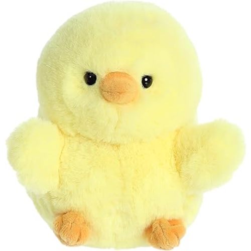 Aurora® Playful Rolly Pet™ Chickadee Chick™ Stuffed Animal - Compact Size for On-the-Go Fun - for Adults, Kids, Birthdays, and Anniversaries - Yellow 5 Inches