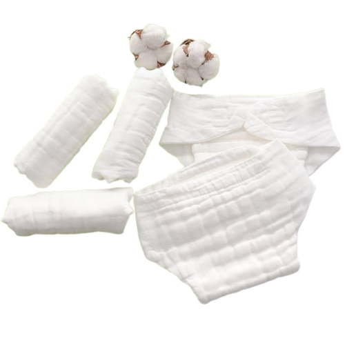 5 Pack Reusable Baby Cloth Diapers - 100% Cotton Panties Waterproof Infant Nappies 3~10 months Baby Training Pant Cloth Washable Breathable