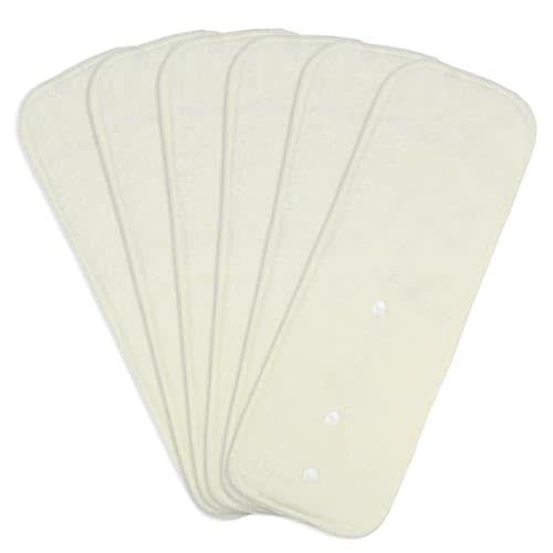 Mama Koala 4-Layer Natural and Microfiber Cloth Diaper Inserts, Adjustable and Reusable for Any Baby Cloth Diaper(6 Pack)
