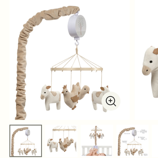 Country Western Musical Baby Crib Mobile