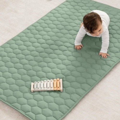 Premium Play Mat - Soft and Comfortable Kids & Toddler Play Mat with Non-Slip Bottom By Comfy Cubs - Sage, Rectangle, 36x60