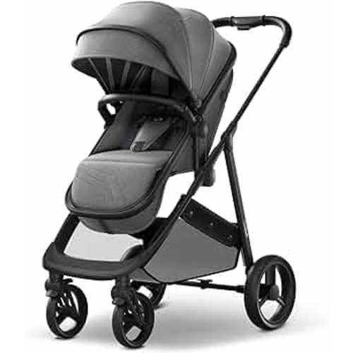 Mompush Wiz 2-in-1 Convertible Baby Stroller with Bassinet Mode - Foldable Infant Stroller to Explore More as a Family - Toddler Stroller with Reversible Stroller Seat