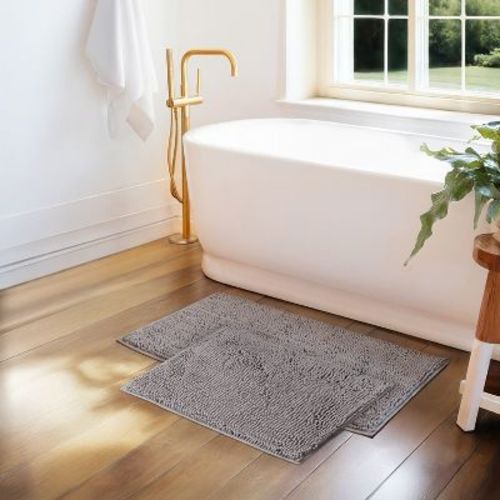 Soft Absorbent Chenille Bath Mat Rug with Anti-Skid Rubber Backing - Becky Cameron